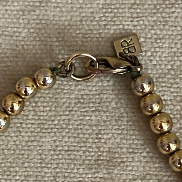 Banana Republic Gold and Blue Beaded Necklace - Picture 4 of 5